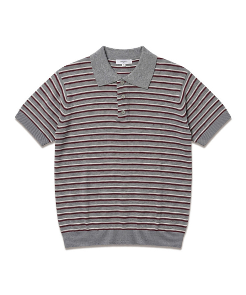UNDEROFF(アンダーオフ)の「ストライプクロップハーフニットグレー(ニット/セーター・メンズ・グレー・MEDIUM/LARGE/X-LARGE)」の2枚目の写真