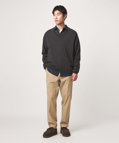 green label relaxing（グリーンレーベルリラクシング）の「ウール サドル Vネック ニット（ニット/セーター・メンズ・ダークグレー/ロイヤルブルー・S/M/L/XL）」の17枚目の写真