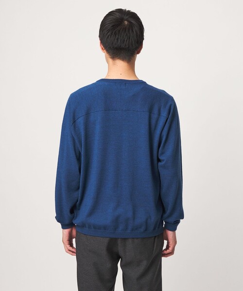 green label relaxing（グリーンレーベルリラクシング）の「ウール サドル Vネック ニット（ニット/セーター・メンズ・ダークグレー/ロイヤルブルー・S/M/L/XL）」の12枚目の写真