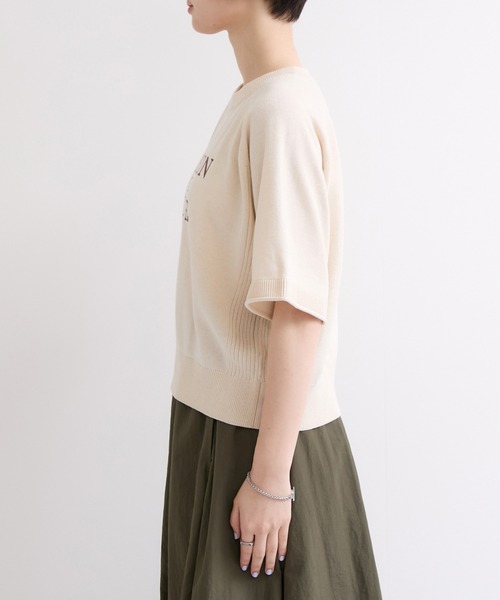 le cercle ADAM ET ROPE'(ルセルクルアダムエロペ)の「ロゴハーフスリーブニットプルオーバー(ニット/セーター・レディース・ネイビー/オフホワイト/ブラウン・FREE)」の14枚目の写真