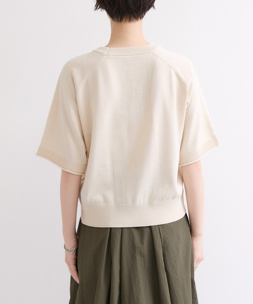 le cercle ADAM ET ROPE'(ルセルクルアダムエロペ)の「ロゴハーフスリーブニットプルオーバー(ニット/セーター・レディース・ネイビー/オフホワイト/ブラウン・FREE)」の15枚目の写真