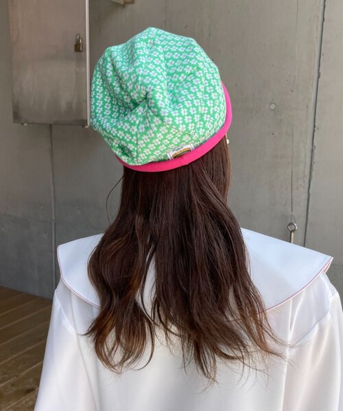 HELLO.SANFRANCISCO(ハローサンフランシスコ)の「【HELLO.SANFRANCISCO】花柄リブビーニー(ニットキャップ/ビーニー・レディース・グリーン/ブラック・ONE SIZE)」の14枚目の写真