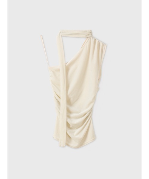 EIMY ISTOIRE（エイミーイストワール）の「VELOUR SHOULDER DRAPE TOP（その他トップス・レディース・ライトピンク/ホワイト/ブラウン/ブラック・FREE）」の2枚目の写真