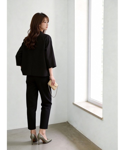 Sew loop（ソーループ）の「入園式入学式卒業式セレモニー・オケージョンセットアップ・ママスーツセット・オフィスカジュアルフォーマル（セットアップ・レディース・カーキブラウン/ブラック・M）」の6枚目の写真