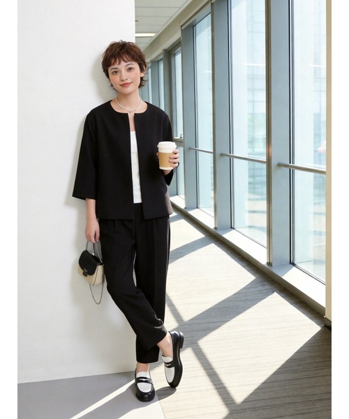 Sew loop（ソーループ）の「入園式入学式卒業式セレモニー・オケージョンセットアップ・ママスーツセット・オフィスカジュアルフォーマル（セットアップ・レディース・カーキブラウン/ブラック・M）」の8枚目の写真