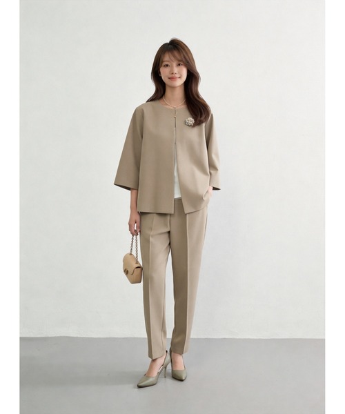 Sew loop（ソーループ）の「入園式入学式卒業式セレモニー・オケージョンセットアップ・ママスーツセット・オフィスカジュアルフォーマル（セットアップ・レディース・カーキブラウン/ブラック・M）」の9枚目の写真