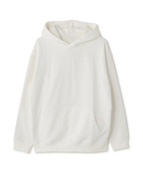 DANKE SCHON（ダンケシェーン）の「【WEB&DEPOT限定】DankeSchon/ダンケシェーン/RHINESTONE PULL HOODIE（パーカー・レディース・ブラック/ホワイト・L/M/S）」の2枚目の写真