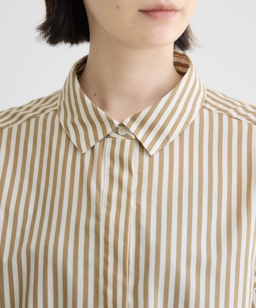 Paradise Picnic(パラダイスピクニック)の「Dignite Collier ドルマンギャザーストライプシャツ(シャツ/ブラウス・レディース・ベージュ/ネイビー・FREE)」の22枚目の写真