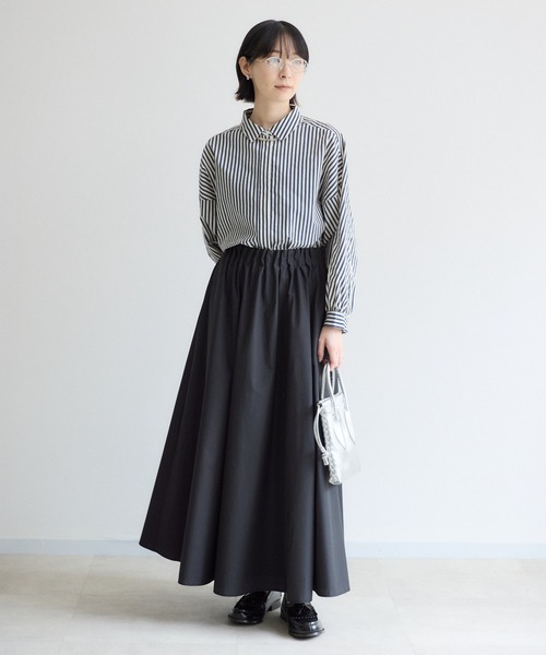 Paradise Picnic(パラダイスピクニック)の「Dignite Collier ドルマンギャザーストライプシャツ(シャツ/ブラウス・レディース・ベージュ/ネイビー・FREE)」の13枚目の写真