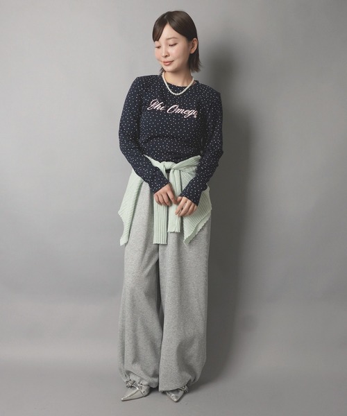 SPINNS(スピンズ)の「長袖カットソー/スタードットロゴ/韓国ガーリー(Tシャツ/カットソー・レディース・ネイビー/ミント/ブラウン/サックスブルー・ONESIZE)」の8枚目の写真