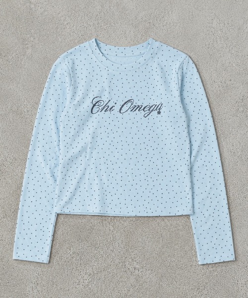 SPINNS(スピンズ)の「長袖カットソー/スタードットロゴ/韓国ガーリー(Tシャツ/カットソー・レディース・ネイビー/ミント/ブラウン/サックスブルー・ONESIZE)」の12枚目の写真