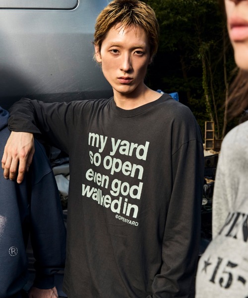 Openyard（オープンヤード）の「『Openyard/オープンヤード』MY YARD LONG SLEEVE TEE/MY YARD長袖Tシャツ（Tシャツ/カットソー・レディース・ホワイト/ライトブルー/イエロー/チャコールグレー・L/M/S）」の22枚目の写真