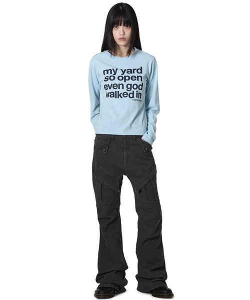 Openyard（オープンヤード）の「『Openyard/オープンヤード』MY YARD LONG SLEEVE TEE/MY YARD長袖Tシャツ（Tシャツ/カットソー・レディース・ホワイト/ライトブルー/イエロー/チャコールグレー・L/M/S）」の13枚目の写真