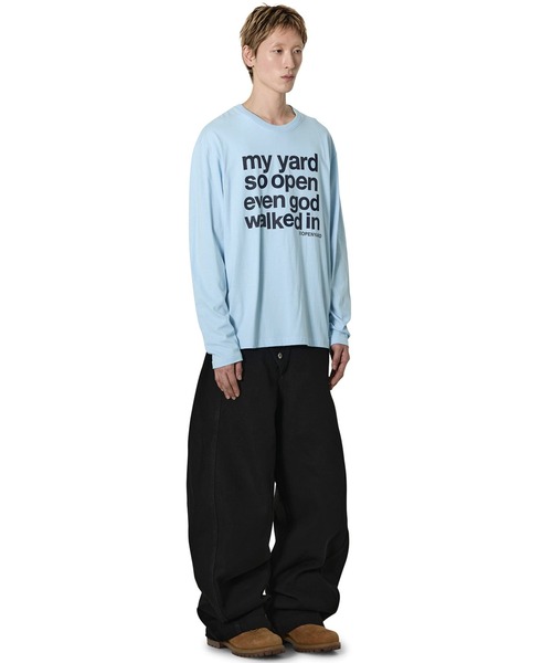 Openyard（オープンヤード）の「『Openyard/オープンヤード』MY YARD LONG SLEEVE TEE/MY YARD長袖Tシャツ（Tシャツ/カットソー・レディース・ホワイト/ライトブルー/イエロー/チャコールグレー・L/M/S）」の16枚目の写真