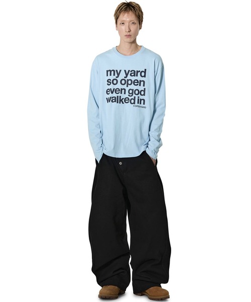 Openyard（オープンヤード）の「『Openyard/オープンヤード』MY YARD LONG SLEEVE TEE/MY YARD長袖Tシャツ（Tシャツ/カットソー・レディース・ホワイト/ライトブルー/イエロー/チャコールグレー・L/M/S）」の15枚目の写真