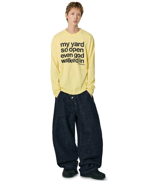 Openyard（オープンヤード）の「『Openyard/オープンヤード』MY YARD LONG SLEEVE TEE/MY YARD長袖Tシャツ（Tシャツ/カットソー・レディース・ホワイト/ライトブルー/イエロー/チャコールグレー・L/M/S）」の17枚目の写真