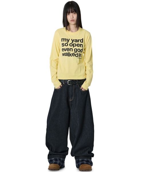 Openyard（オープンヤード）の「『Openyard/オープンヤード』MY YARD LONG SLEEVE TEE/MY YARD長袖Tシャツ（Tシャツ/カットソー・レディース・ホワイト/ライトブルー/イエロー/チャコールグレー・L/M/S）」の21枚目の写真