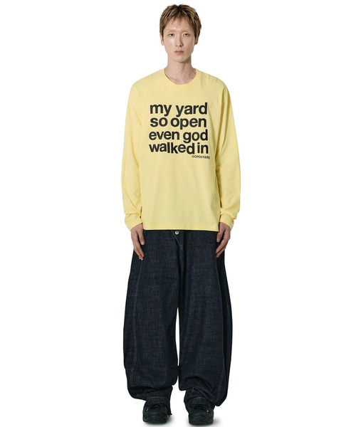 Openyard（オープンヤード）の「『Openyard/オープンヤード』MY YARD LONG SLEEVE TEE/MY YARD長袖Tシャツ（Tシャツ/カットソー・レディース・ホワイト/ライトブルー/イエロー/チャコールグレー・L/M/S）」の18枚目の写真