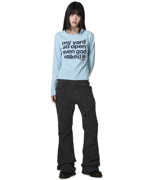 Openyard（オープンヤード）の「『Openyard/オープンヤード』MY YARD LONG SLEEVE TEE/MY YARD長袖Tシャツ（Tシャツ/カットソー・レディース・ホワイト/ライトブルー/イエロー/チャコールグレー・L/M/S）」の14枚目の写真
