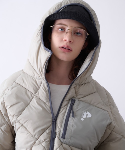 Perushu(ペルーシュ)の「Diamond Quilted Volume Puffer Hood Jacke/ダイヤキルト ボリューム パファーフードジャケット(ブルゾン・メンズ・ライトブルー/ブラック/カーキ/ベージュ・MEDIUM/SMALL/LARGE)」の20枚目の写真