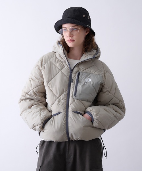 Perushu(ペルーシュ)の「Diamond Quilted Volume Puffer Hood Jacke/ダイヤキルト ボリューム パファーフードジャケット(ブルゾン・メンズ・ライトブルー/ブラック/カーキ/ベージュ・MEDIUM/SMALL/LARGE)」の22枚目の写真