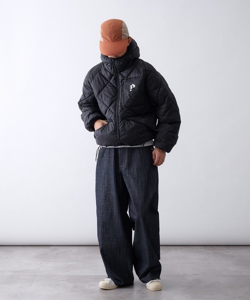 Perushu(ペルーシュ)の「Diamond Quilted Volume Puffer Hood Jacke/ダイヤキルト ボリューム パファーフードジャケット(ブルゾン・メンズ・ライトブルー/ブラック/カーキ/ベージュ・MEDIUM/SMALL/LARGE)」の13枚目の写真