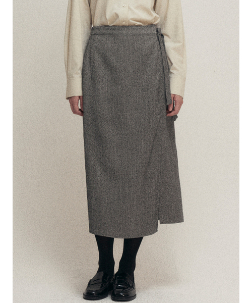 MALOUPE（マロップ）の「3118 ラップスカート（カーキグレー）（スカート・レディース・チャコールグレー・SMALL/MEDIUM）」の5枚目の写真
