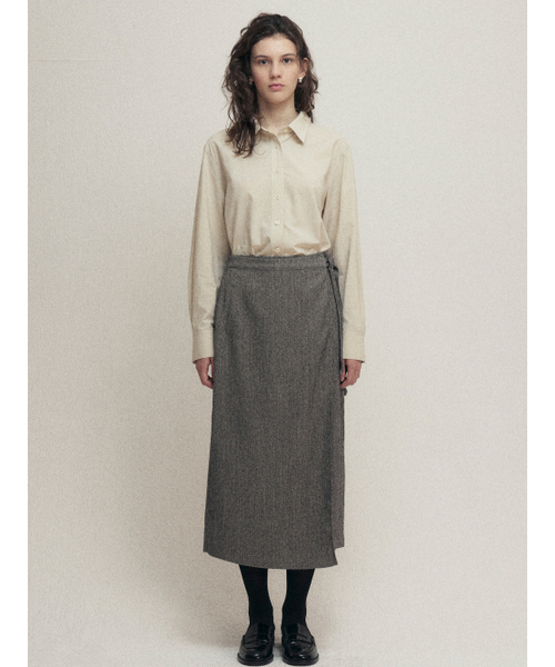 MALOUPE（マロップ）の「3118 ラップスカート（カーキグレー）（スカート・レディース・チャコールグレー・SMALL/MEDIUM）」の8枚目の写真
