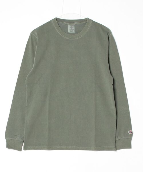 ALWAYS GOOD TIME(オルウェイズグッドタイム)の「【JEMORGAN/ジェーイーモーガン】 16/-OE天竺 ピグメント クルーネック ロングスリーブTシャツ / ヴィンテージ加工(Tシャツ/カットソー・メンズ・オリーブ/ブラック/バーガンディー/オフホワイト/ダークブルー/ブラウン/イエロー・XL/M/L/S)」の4枚目の写真