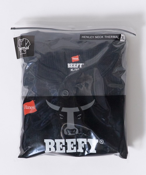 HANES（ヘインズ）の「Hanes/ヘインズ TH L S HENLY NECK T サーマルヘンリーネックロンT カジュアル きれいめ ワッフル メンズ レディース 2026秋冬 秋服（Tシャツ/カットソー・メンズ・ホワイト/ブラック/ヘザーグレー・S/M/L/XL）」の5枚目の写真