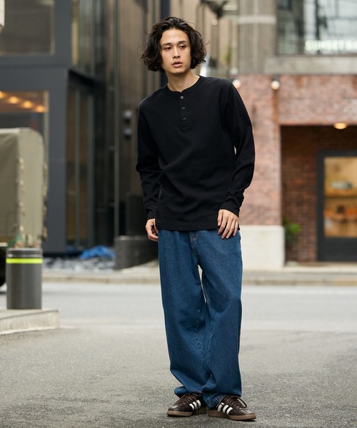HANES（ヘインズ）の「Hanes/ヘインズ TH L S HENLY NECK T サーマルヘンリーネックロンT カジュアル きれいめ ワッフル メンズ レディース 2026秋冬 秋服（Tシャツ/カットソー・メンズ・ホワイト/ブラック/ヘザーグレー・S/M/L/XL）」の19枚目の写真