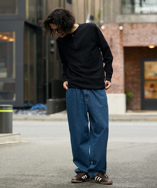 HANES（ヘインズ）の「Hanes/ヘインズ TH L S HENLY NECK T サーマルヘンリーネックロンT カジュアル きれいめ ワッフル メンズ レディース 2026秋冬 秋服（Tシャツ/カットソー・メンズ・ホワイト/ブラック/ヘザーグレー・S/M/L/XL）」の18枚目の写真