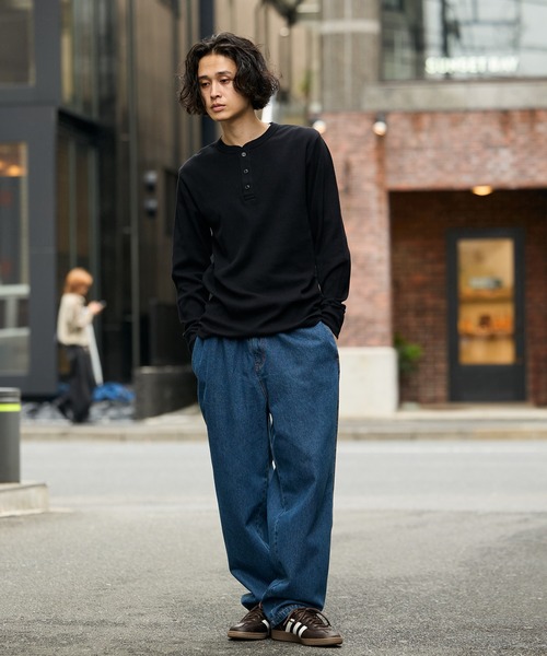 HANES（ヘインズ）の「Hanes/ヘインズ TH L S HENLY NECK T サーマルヘンリーネックロンT カジュアル きれいめ ワッフル メンズ レディース 2026秋冬 秋服（Tシャツ/カットソー・メンズ・ホワイト/ブラック/ヘザーグレー・S/M/L/XL）」の15枚目の写真