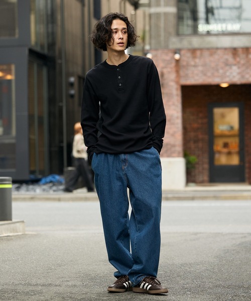 HANES（ヘインズ）の「Hanes/ヘインズ TH L S HENLY NECK T サーマルヘンリーネックロンT カジュアル きれいめ ワッフル メンズ レディース 2026秋冬 秋服（Tシャツ/カットソー・メンズ・ホワイト/ブラック/ヘザーグレー・S/M/L/XL）」の14枚目の写真
