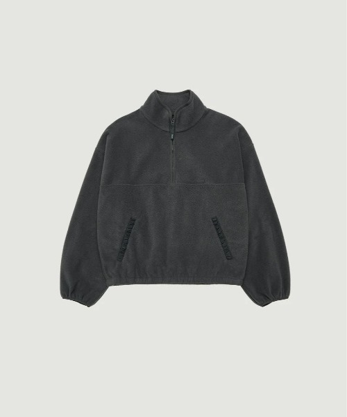 GRVRGROVE（グローブ）の「HAILEY FLEECE HALF ZIP-UP（スウェット・レディース・チャコール/ベージュ/ネイビー・フリー）」の2枚目の写真