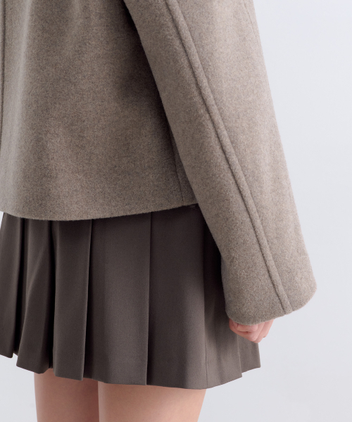 MUSINSA STANDARD WOMAN（ムシンサスタンダードウーマン）の「ウィメンズウールブレンドフェイクシアリングカラーショートコート[トープ]（チェスターコート・レディース・その他・M/L）」の6枚目の写真