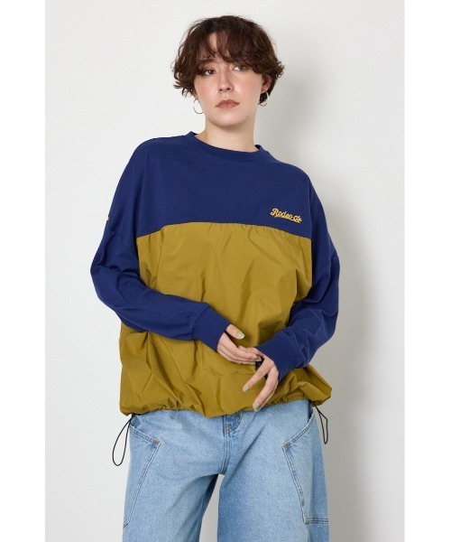 布帛切替ロゴロングTシャツ（Tシャツ/カットソー）｜RODEO CROWNS WIDE