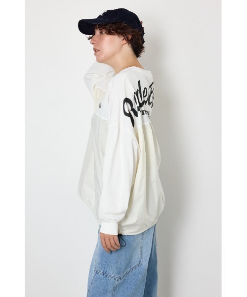 RODEO CROWNS WIDE BOWL(ロデオクラウンズワイドボウル)の「布帛切替ロゴロングTシャツ(Tシャツ/カットソー・レディース・ネイビー/チャコールグレー/オフホワイト・FREE)」の5枚目の写真