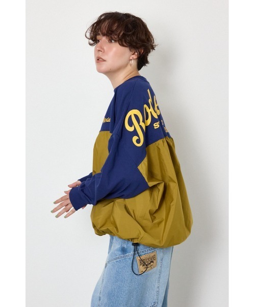RODEO CROWNS WIDE BOWL(ロデオクラウンズワイドボウル)の「布帛切替ロゴロングTシャツ(Tシャツ/カットソー・レディース・ネイビー/チャコールグレー/オフホワイト・FREE)」の12枚目の写真