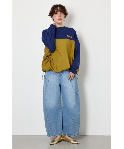 RODEO CROWNS WIDE BOWL(ロデオクラウンズワイドボウル)の「布帛切替ロゴロングTシャツ(Tシャツ/カットソー・レディース・ネイビー/チャコールグレー/オフホワイト・FREE)」の14枚目の写真