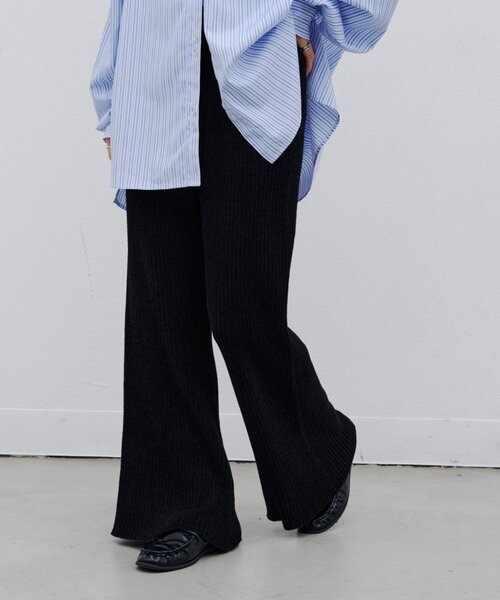CIAOPANIC TYPY（チャオパニックティピー）の「∴【SML展開】モールニットフレアパンツ（その他パンツ・レディース・ブラック/ブラウン/グレー/レッド・SMALL/MEDIUM/LARGE）」の2枚目の写真