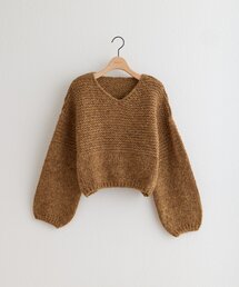 【WEB限定】ガーター天竺切替VネックニットPO