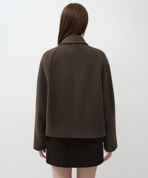 MUSINSA STANDARD WOMAN（ムシンサスタンダードウーマン）の「ウィメンズカシミヤブレンドショートマックコート[ブラウン]（チェスターコート・レディース・その他・LARGE/MEDIUM/SMALL/X-SMALL）」の8枚目の写真