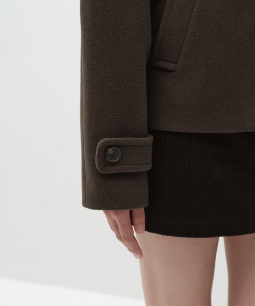 MUSINSA STANDARD WOMAN（ムシンサスタンダードウーマン）の「ウィメンズカシミヤブレンドショートマックコート[ブラウン]（チェスターコート・レディース・その他・LARGE/MEDIUM/SMALL/X-SMALL）」の5枚目の写真