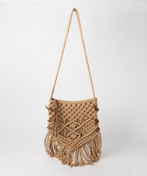 Another Edition（アナザーエディション）の「CASSELINマクラメ編みショルダー/CASSELIN MACRAME SHLD◆（ショルダーバッグ・レディース・オフホワイト/ベージュ/ライトブルー・FREE）」の3枚目の写真