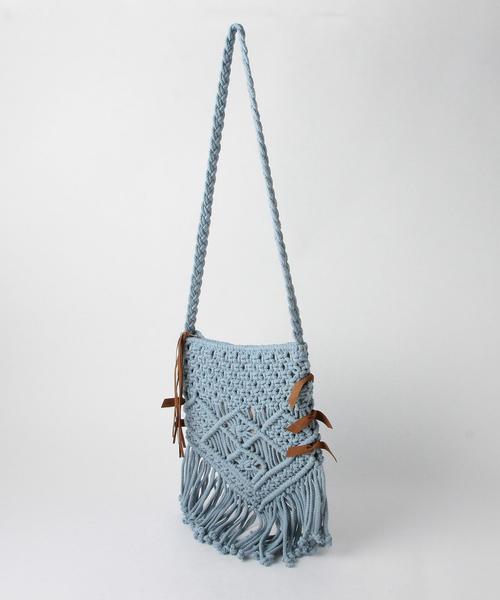 Another Edition（アナザーエディション）の「CASSELINマクラメ編みショルダー/CASSELIN MACRAME SHLD◆（ショルダーバッグ・レディース・オフホワイト/ベージュ/ライトブルー・FREE）」の4枚目の写真