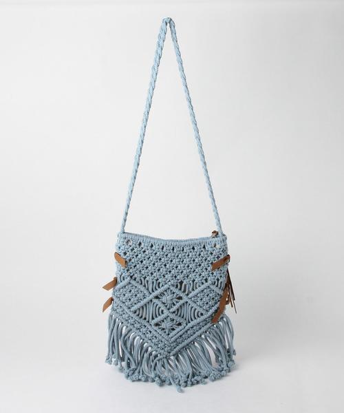 Another Edition（アナザーエディション）の「CASSELINマクラメ編みショルダー/CASSELIN MACRAME SHLD◆（ショルダーバッグ・レディース・オフホワイト/ベージュ/ライトブルー・FREE）」の5枚目の写真