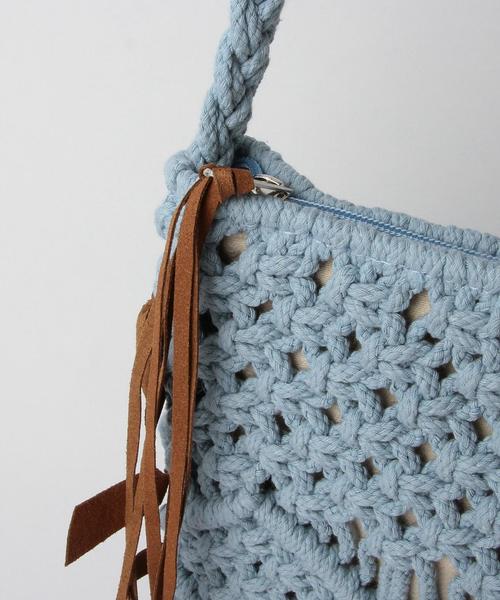 Another Edition（アナザーエディション）の「CASSELINマクラメ編みショルダー/CASSELIN MACRAME SHLD◆（ショルダーバッグ・レディース・オフホワイト/ベージュ/ライトブルー・FREE）」の6枚目の写真