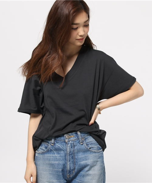 MOUSSY(マウジー)の「ERI LOOSE TSJ(Tシャツ/カットソー・レディース・ホワイト系その他/ホワイト/ピンク/ライトブラック/カーキ/ボルドー・FREE)」の10枚目の写真