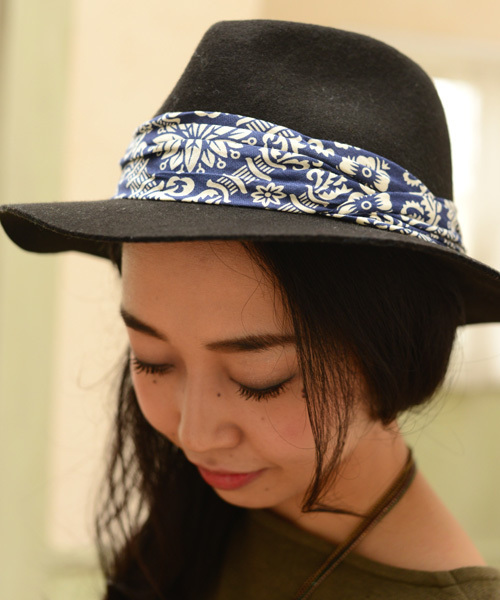 チャイハネ（チャイハネ）の「【チャイハネ】バンダナ柄テープつば広ハット（ハット・レディース・ブラウン/カーキ・FREE）」の9枚目の写真